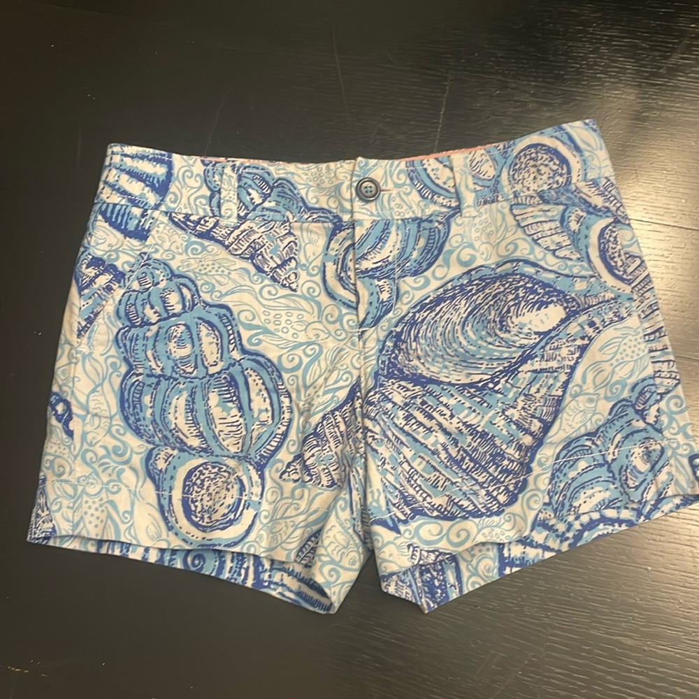 Lilly Pulitzer Shell Print Blue & White Shorts